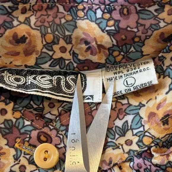 Women's Vintage Blouse Puffed Sleeves Gathered Cuffs Cottage Prairie Country L - Picture 10 of 10